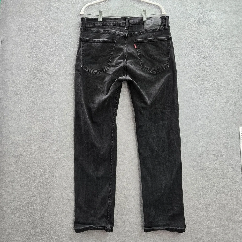 Levi's 505 Men Jeans 36X32 Black Regular Fit Straight Mid Rise‎ Cotton Elastane